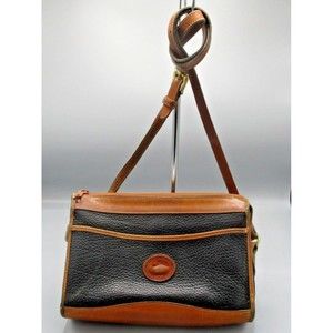 VTG DOONEY BOURKE Purse Womens Vintage Crossbody Zip Black Classic Front Pocket